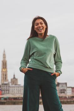 SWEATER LIMA VELVET MALACHITE GREEN